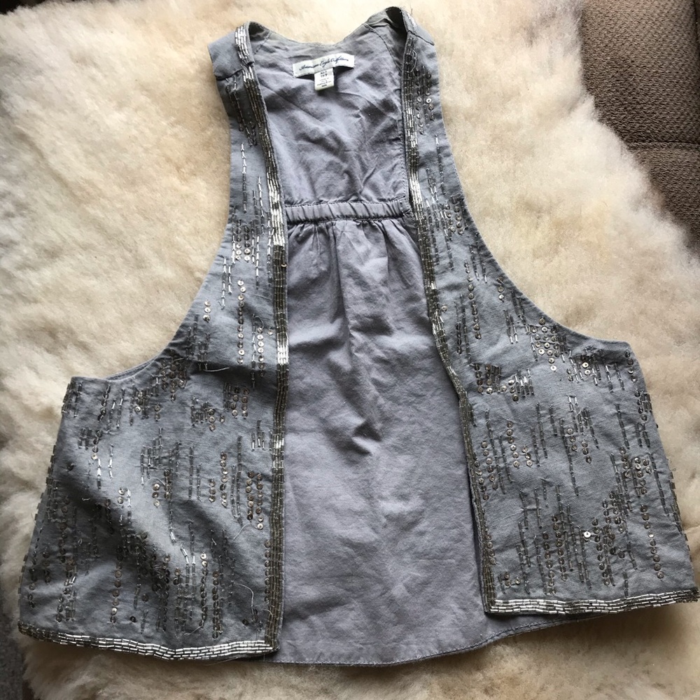 Grey/silver American Eagle Vest